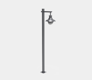 Single headed courtyard lamp